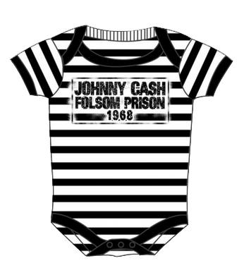 Johnny Cash body baby rock metal Folsom stripes