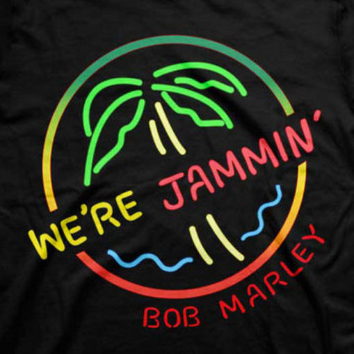 Bob Marley Kinder T-shirt Neon Sign